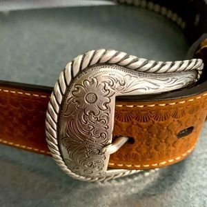 Nocona Belt Company - western belt - cross design - size 34 - Genuine Leather